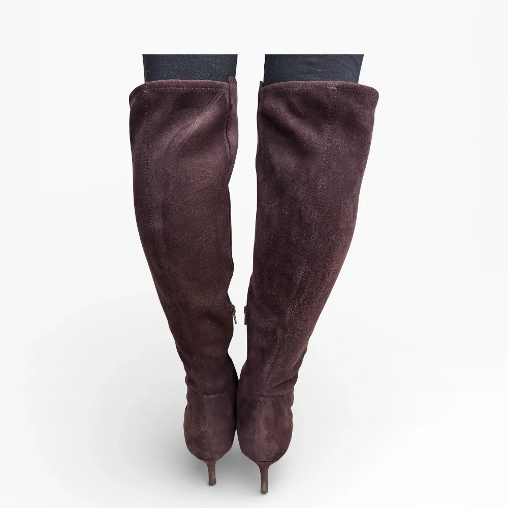 Charles by Charles David Atypical OTK Boots Mocha Brown Suede Size US 7.5 Women